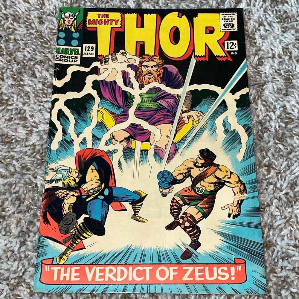 VINTAGE 1966 MARVEL THE MIGHTY THOR 1st Ares Appearance Silver Age Comic #129